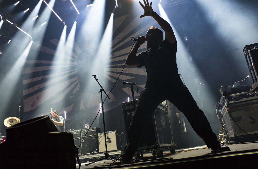 Neil Fallon, of Clutch, performs at the Mandalay Bay Events Center during the Psycho Las Vegas ...