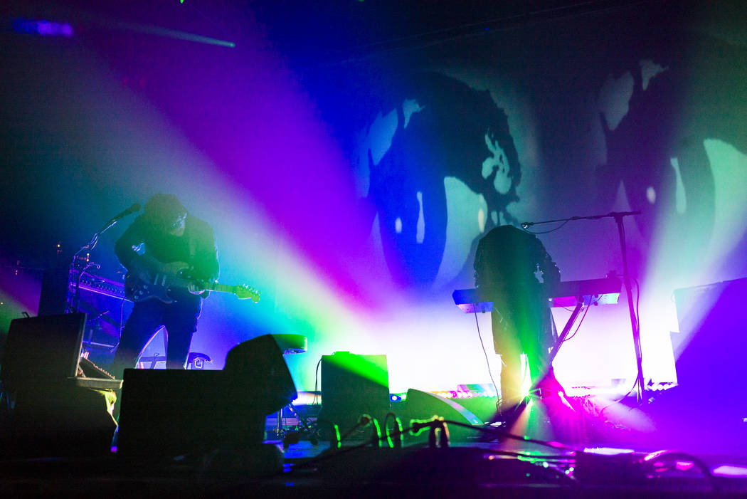 Alex Scally, left, and Victoria Legrand, of Beach House, perform at the Mandalay Bay Events Cen ...