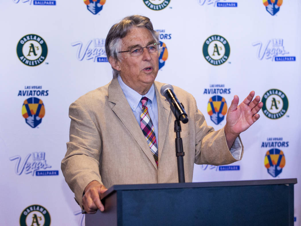 Pacific Coast League President Branch Rickey speaks during a press conference announcing the La ...