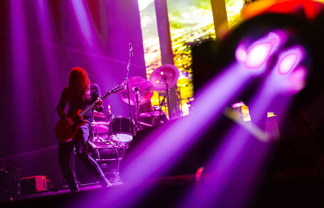 Kevin R. Starrs, of Uncle Acid & the Deadbeats, performs at the Mandalay Bay Events Center duri ...