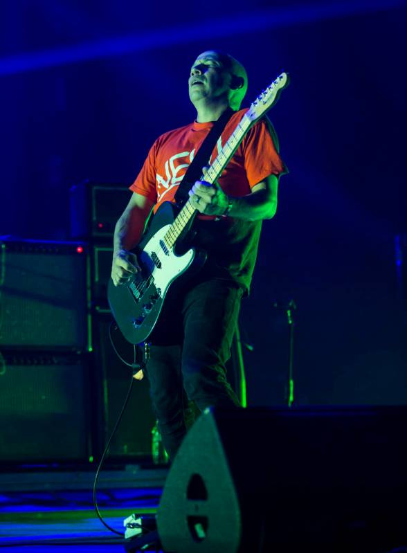 Stuart Braithwaite, of Mogwai, performs at the Mandalay Bay Events Center during the Psycho Las ...