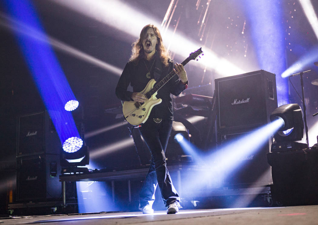 Mikael Akerfeldt, of Opeth, performs at the Mandalay Bay Events Center during the Psycho Las Ve ...