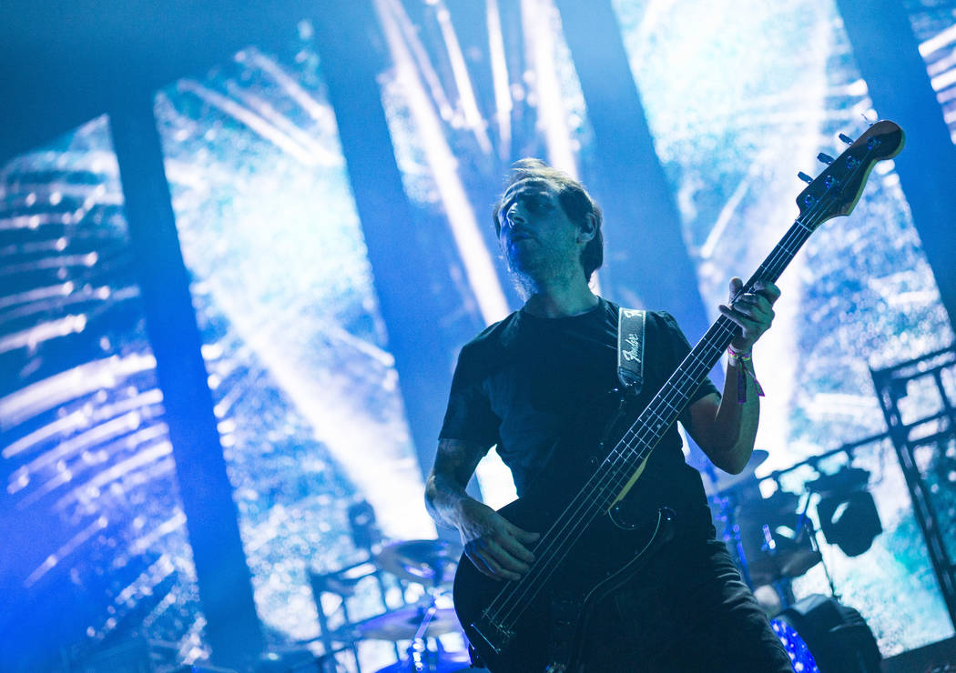 Mart’n MŽndez, of Opeth, performs at the Mandalay Bay Events Center during the Psy ...