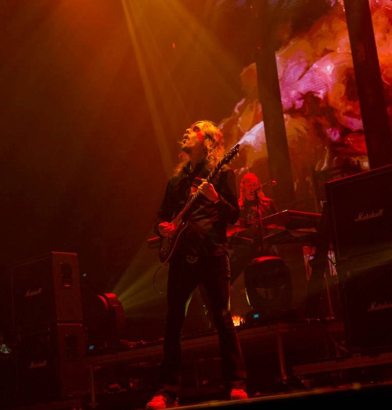 Mikael Akerfeldt, of Opeth, performs at the Mandalay Bay Events Center during the Psycho Las Ve ...