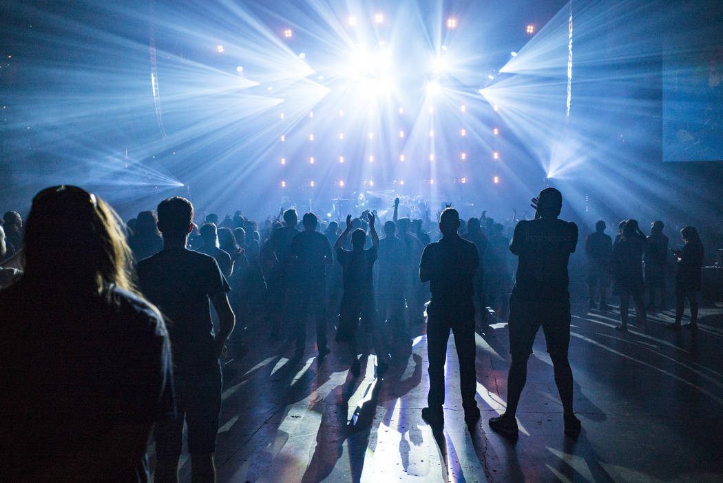 Fans cheer as Opeth performs at the Mandalay Bay Events Center during the Psycho Las Vegas musi ...