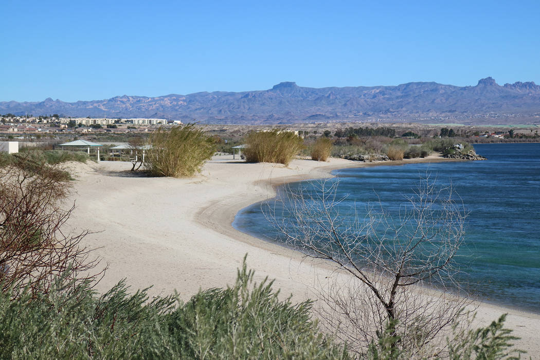 Big Bend of the Colorado State Recreation Area boasts about two miles of shoreline with sandy b ...