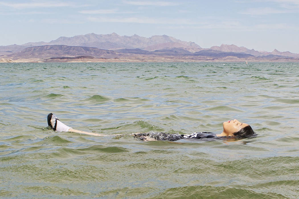 Angelica Martinez, 11, cools off at Boulder Beach on Sunday, Aug. 18, 2019, in Boulder City. (M ...