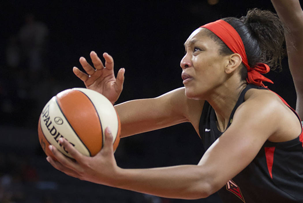 Las Vegas Aces center A'ja Wilson (Benjamin Hager/Las Vegas Review-Journal) @benjaminhphoto