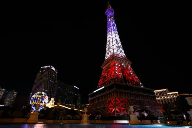 The resort debuted a $1.7 million light show at the Eiffel Tower on Feb. 27, 2019, on the Las V ...