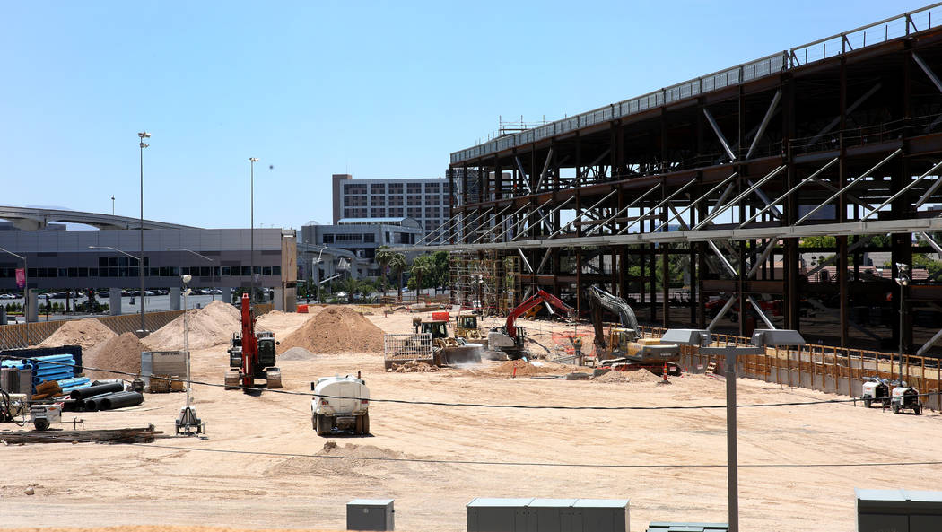 The Las Vegas Convention Center expansion at Convention Center Drive and Paradise Road is expec ...