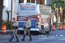 Las Vegas police are investigating after two pedestrians were injured, one critically, when the ...