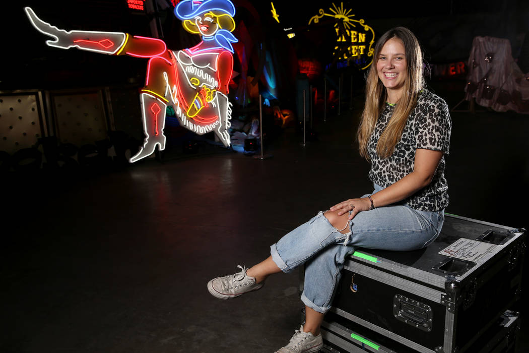 Julie Henson, artist in residence for the Neon Museum, at the museum's NE10 Studio in Las Vegas ...