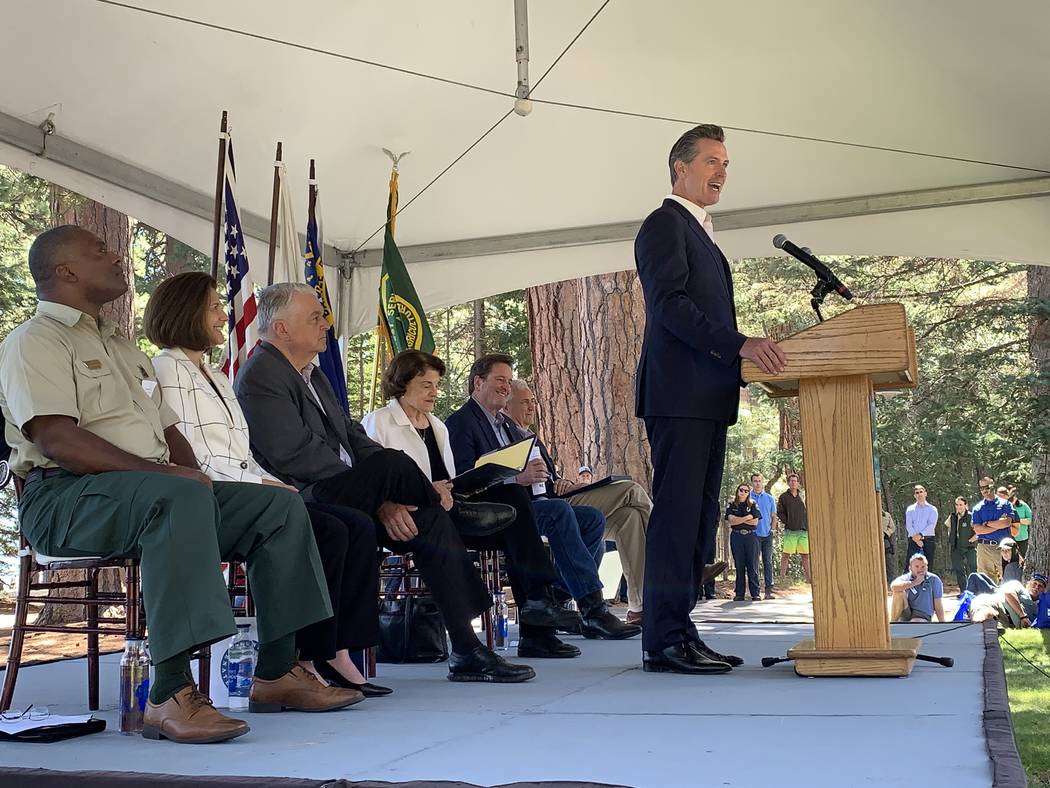 Calif. Gov. Gavin Newsom was the keynote speaker at the 23rd annual Lake Tahoe Summit in South ...