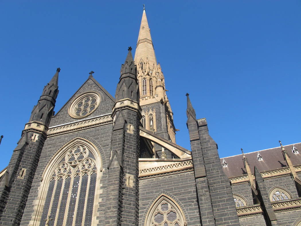 FILE - This Sept. 9, 2018, file photo shows the facade of St. Patrick's Cathedral in Melbourne. ...