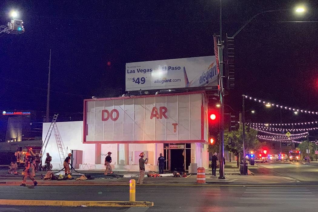 Crews respond to a fire Tuesday, Aug. 20, 2019, on the 1000 block of Main Street in downtown La ...