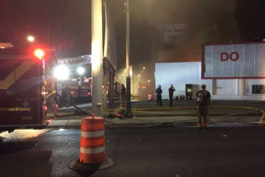 Crews respond to a fire Tuesday, Aug. 20, 2019, on the 1000 block of Main Street in downtown La ...