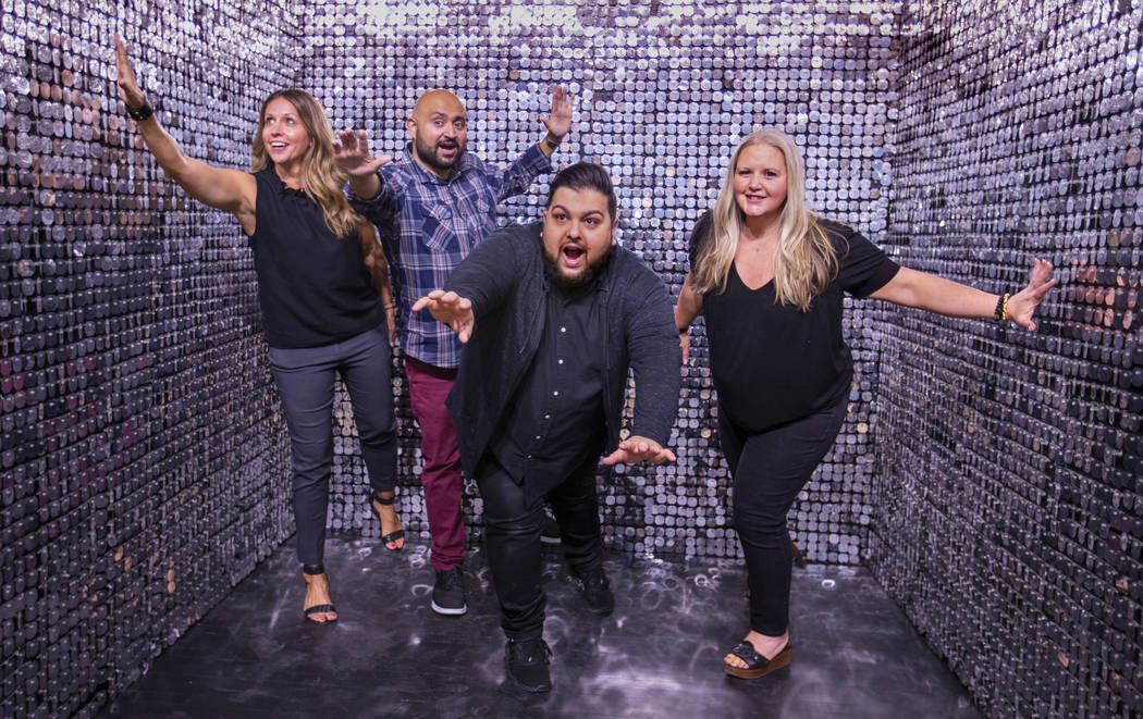 Jenny Gidge, left, Dave Nadkarni, Zobi Naqshband and and Kelli Maruca in the Mirror Room the ne ...