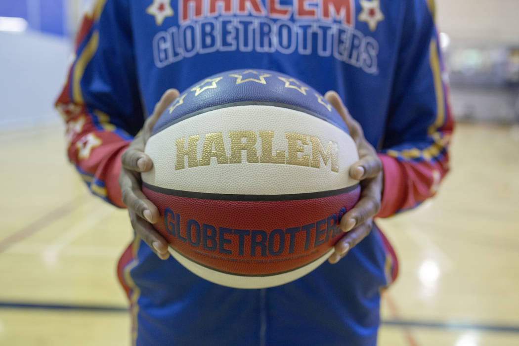 Las Vegas resident and Harlem Globetrotter Scooter Christensen at the Dula Gym in Las Vegas on ...