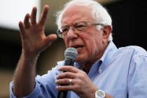 In a Aug. 11, 2019, file photo, Democratic presidential candidate Sen. Bernie Sanders, I-Vt., s ...