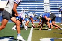 Bishop Gorman football practice underway at Bishop Gorman High School in Las Vegas on Wednesday ...