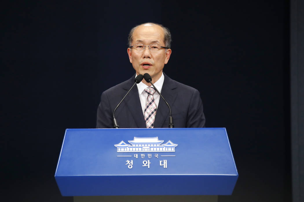 Kim You-geun, deputy director of South Korea's presidential national security office speaks at ...