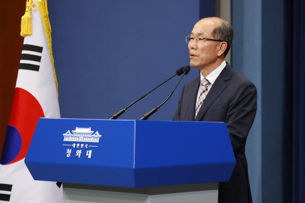 Kim You-geun, deputy director of South Korea's presidential national security office speaks at ...