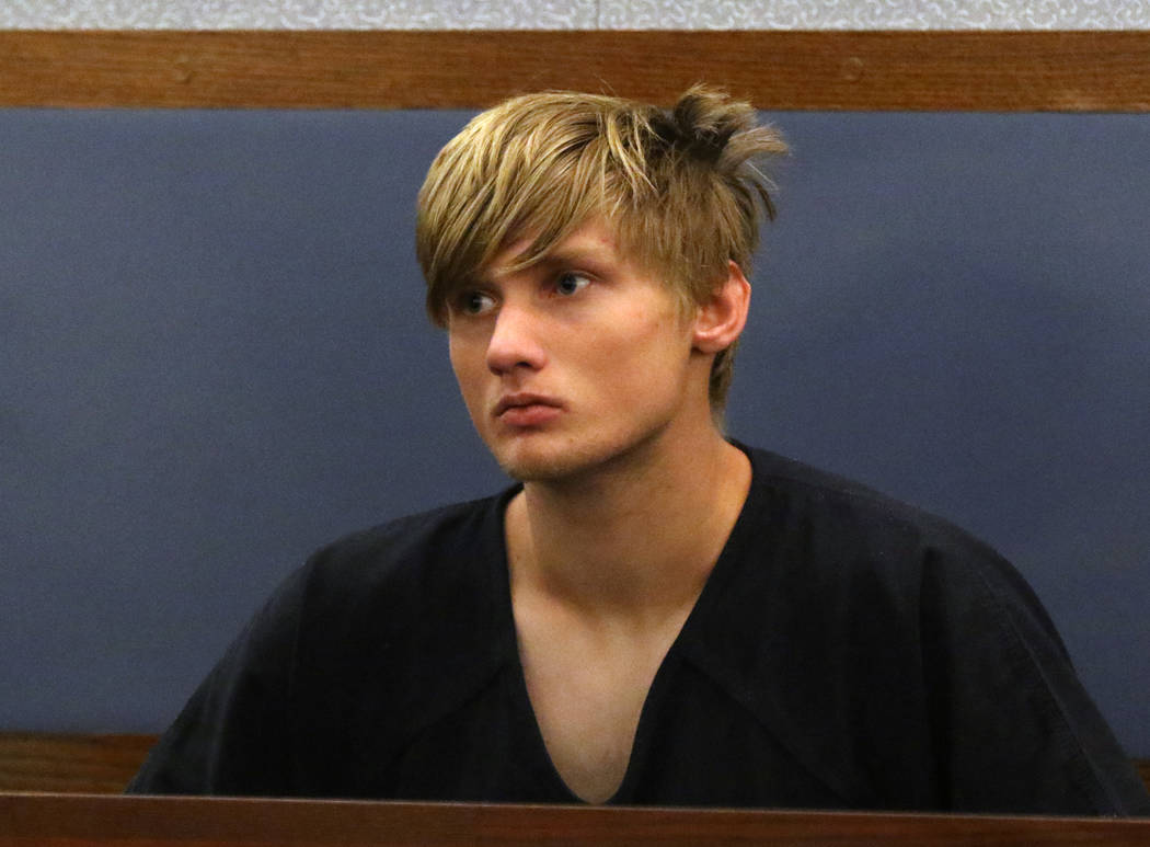 Cody Pomeroy, charged with making threats against Desert Oasis High School, appears in court at ...