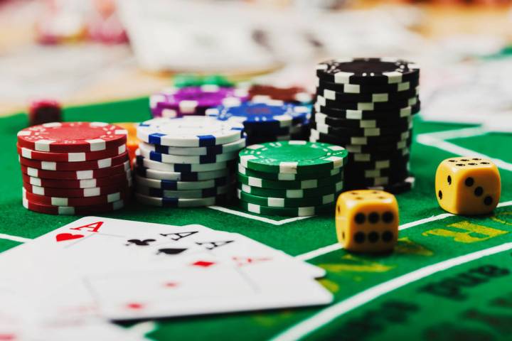 Poker chips on table in casino. (Getty Images)