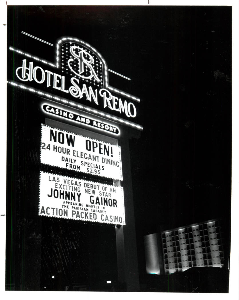 This Aug. 28, 1989, photo shows Hotel San Remo. (File Photo/Las Vegas Review-Journal)