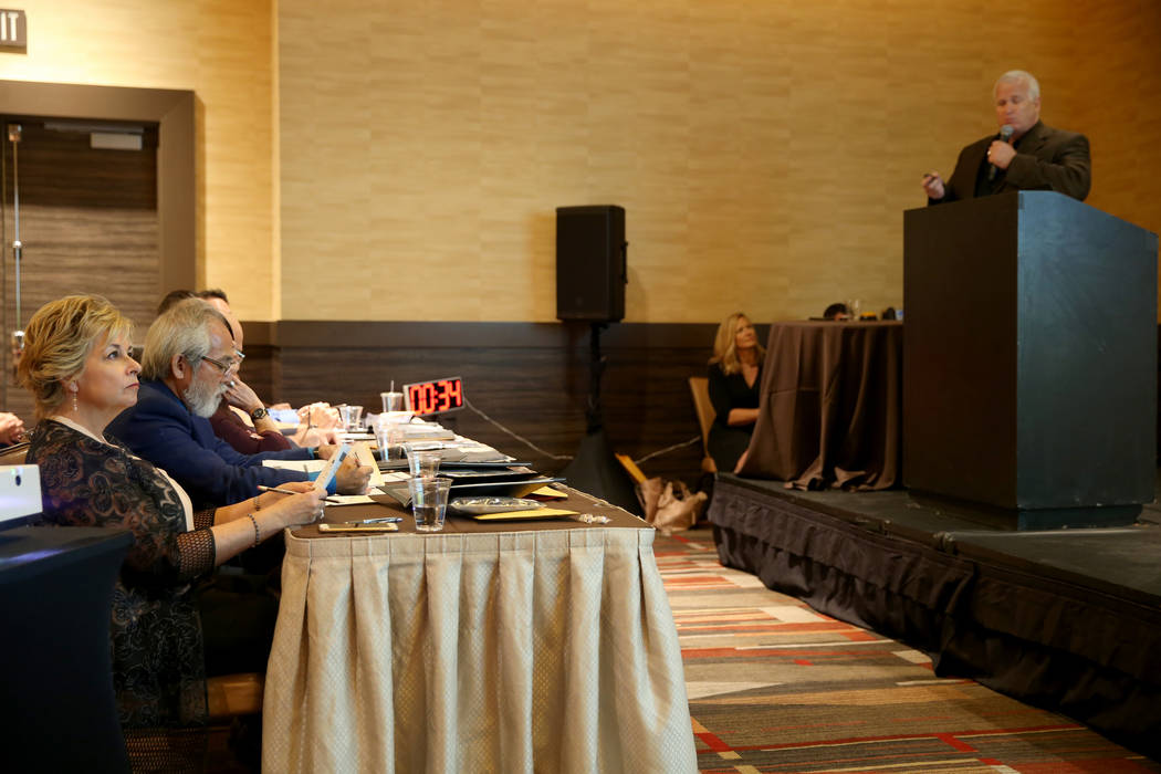 Judges, including Vickie Shields, provost and executive vice president at Nevada State College, ...