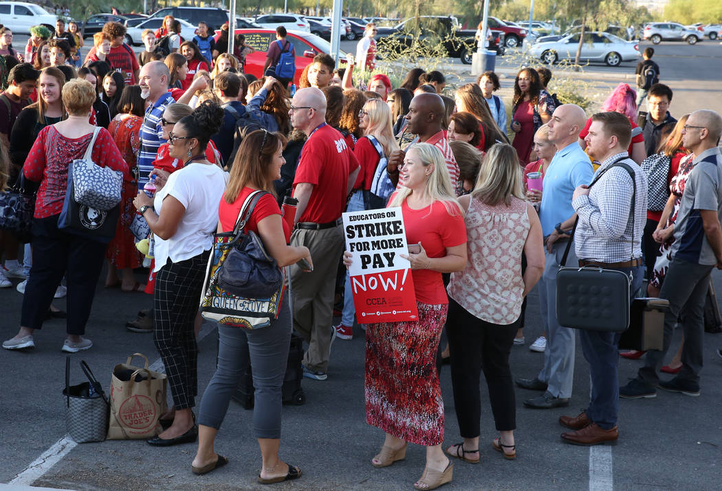 Teachers and administrators at Spring Valley High School staged a protest to demand appropriate ...