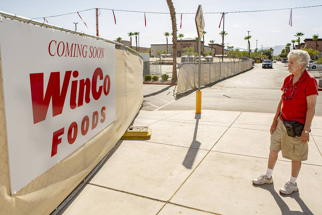 June Petrucci, 76, looks at the coming soon sign as construction is still underway at WinCo Foo ...