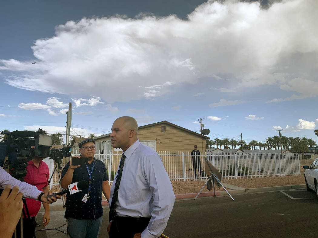 Lt. Ray Spencer of the Metropolitan Police Department Homicide Section, speaks to reporters, Tu ...