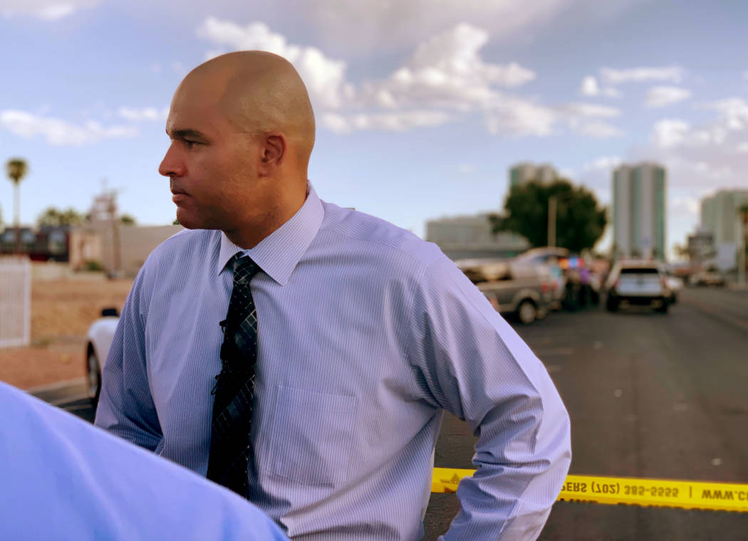 Lt. Ray Spencer of the Metropolitan Police Department Homicide Section, speaks to reporters, Tu ...