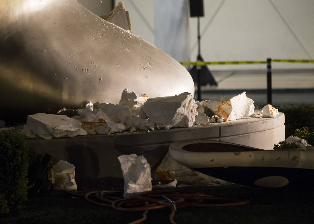 The "Sam by Starck" statue at the SLS Las Vegas is demolished ahead of the resort's t ...