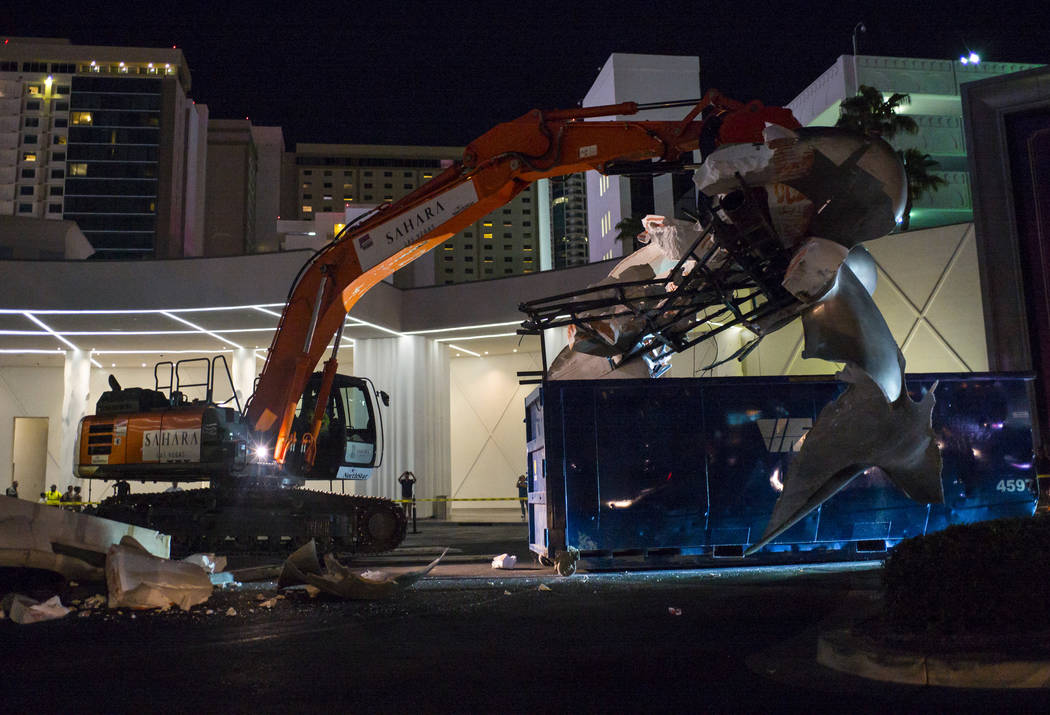 The "Sam by Starck" statue at the SLS Las Vegas is demolished ahead of the resort's t ...