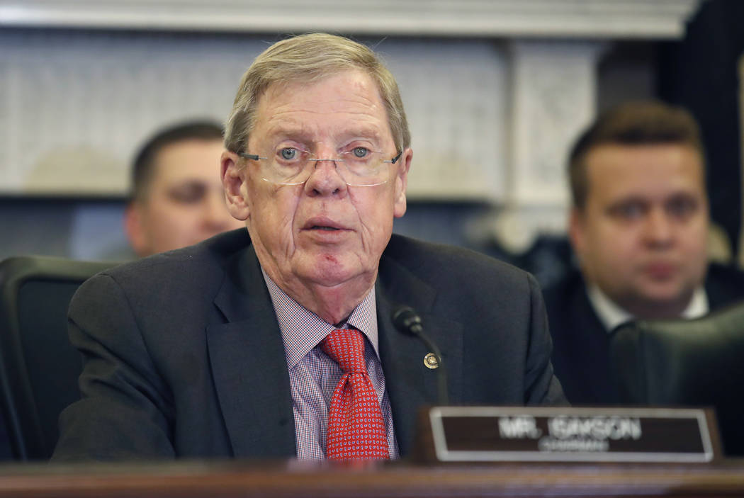 In a Sept. 26, 2018, file photo, Sen. Johnny Isakson, R-Ga., speaks during a hearing of the Sen ...