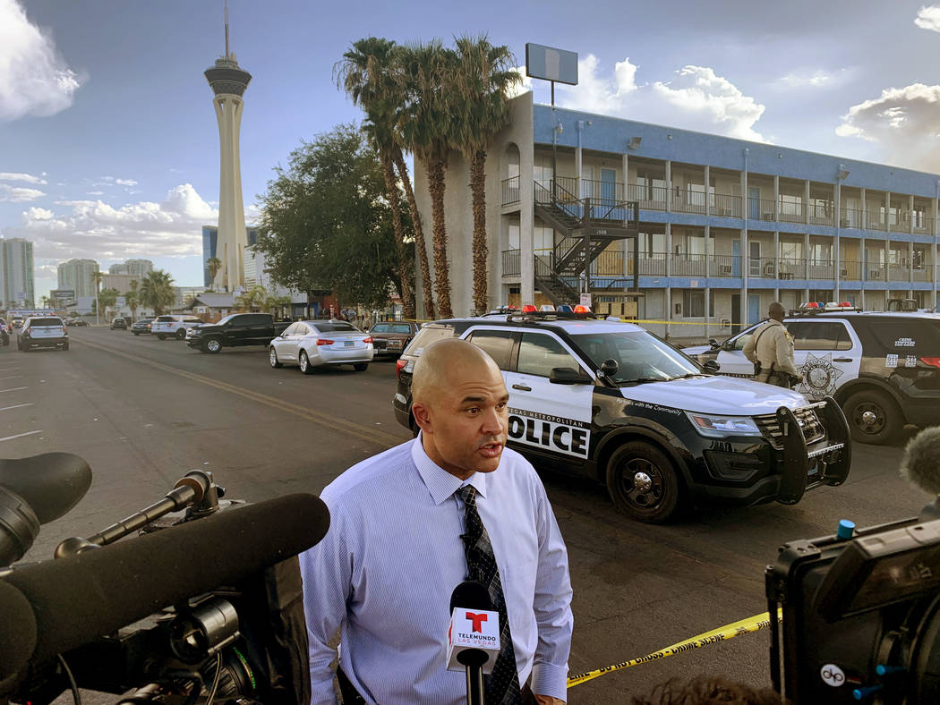 Lt. Ray Spencer of the Metropolitan Police Department Homicide Section, speaks to reporters, Tu ...