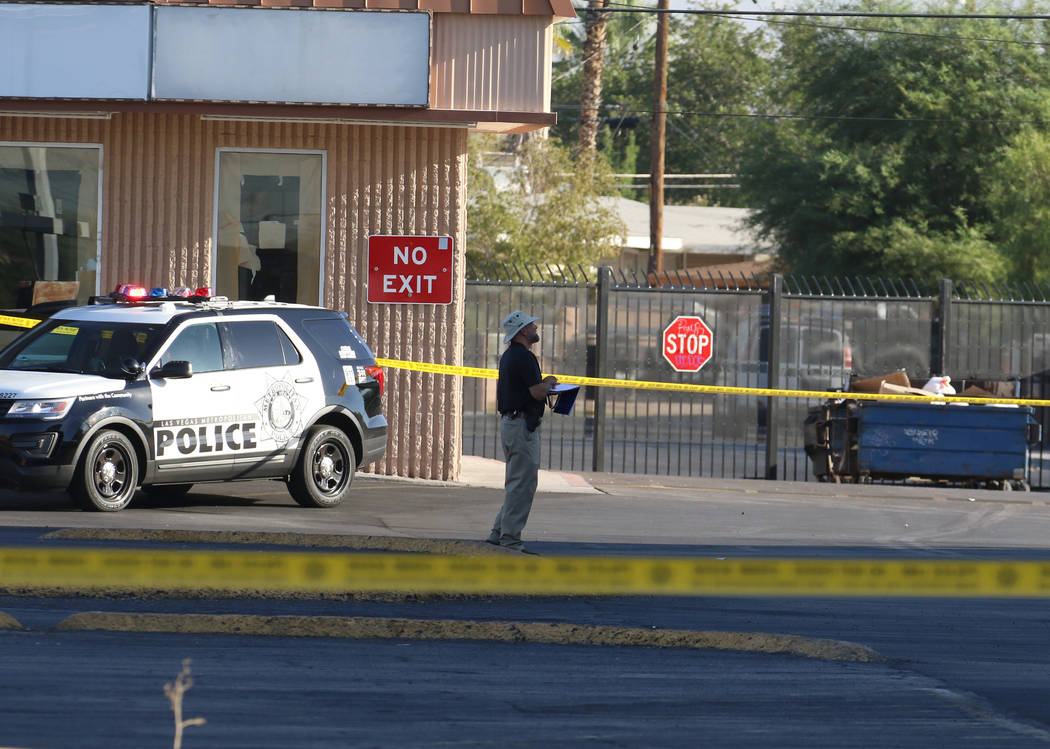 Las Vegas police investigate after a woman was killed with a sledgehammer on the 1000 block of ...