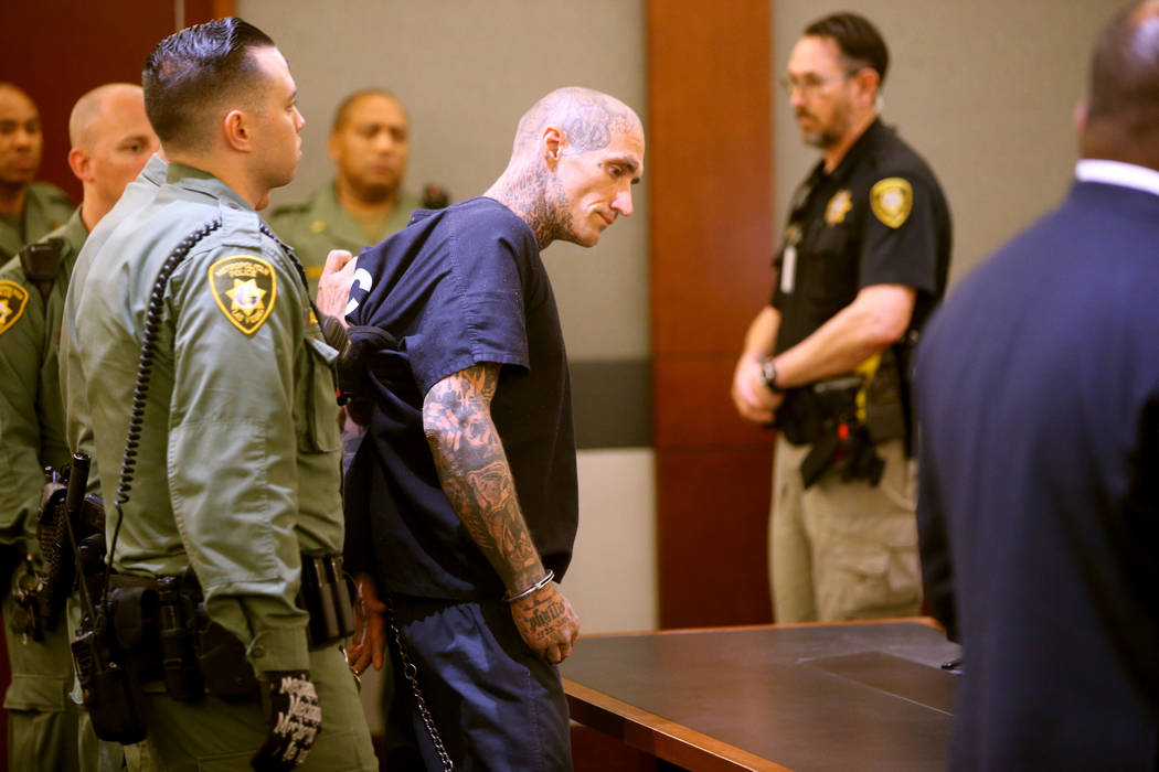 Richard Manning appears in court at the Regional Justice Center in Las Vegas on Thursday, Aug. ...