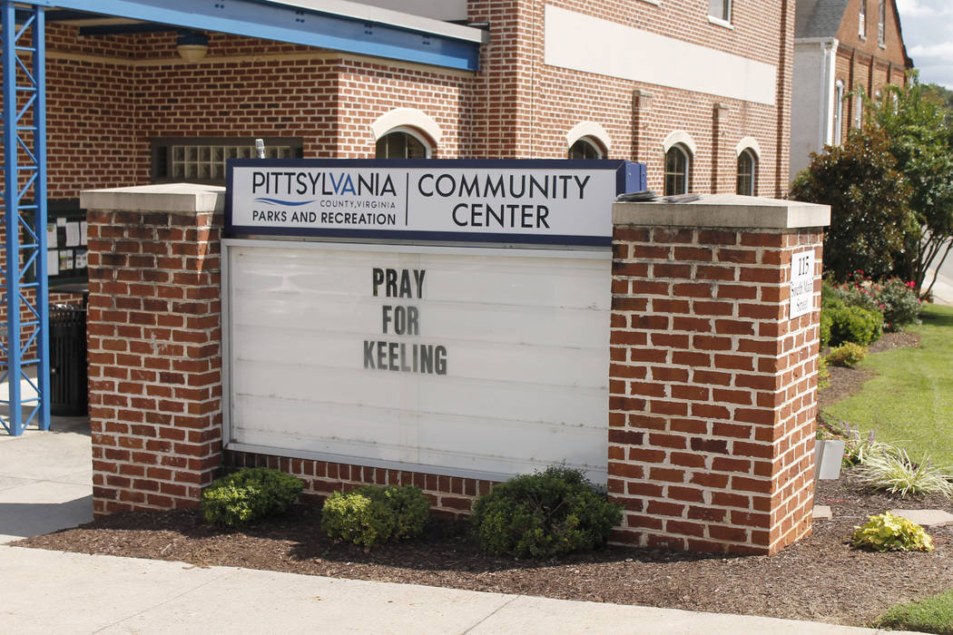 A sign in front of the Pittsylvania County Community Center in Chatham, Virginia, on Wednesday, ...