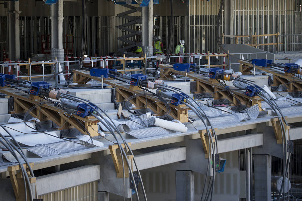 The Raiders Allegiant Stadium construction site in Las Vegas, Wednesday, Aug. 28, 2019. (Erik V ...