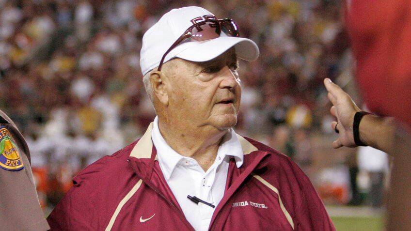 Florida State head coach Bobby Bowden during game against Miami Hurricanes in 2009. (Steve Cann ...