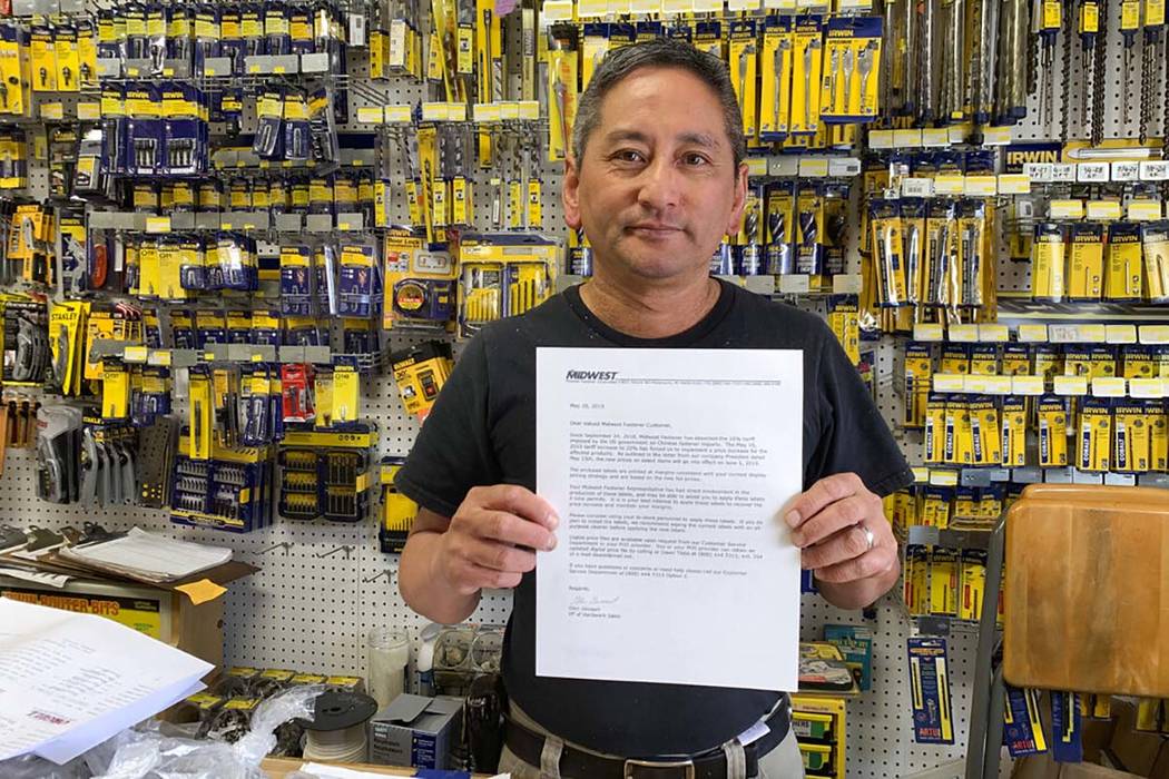 In this photo taken Wednesday, Aug. 28, 2019, Albert Chow, owner of Great Wall Hardware in San ...