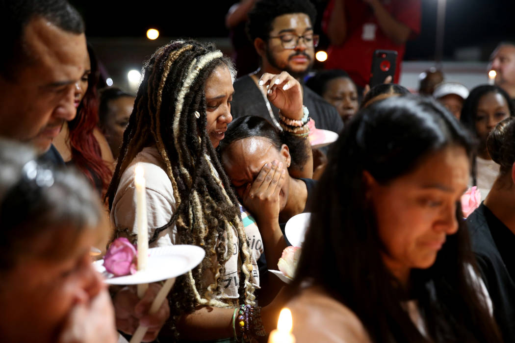 Nieces of Sharon Harrell, who was found dead near Chinatown last week. Natia Stanley, 26, left, ...