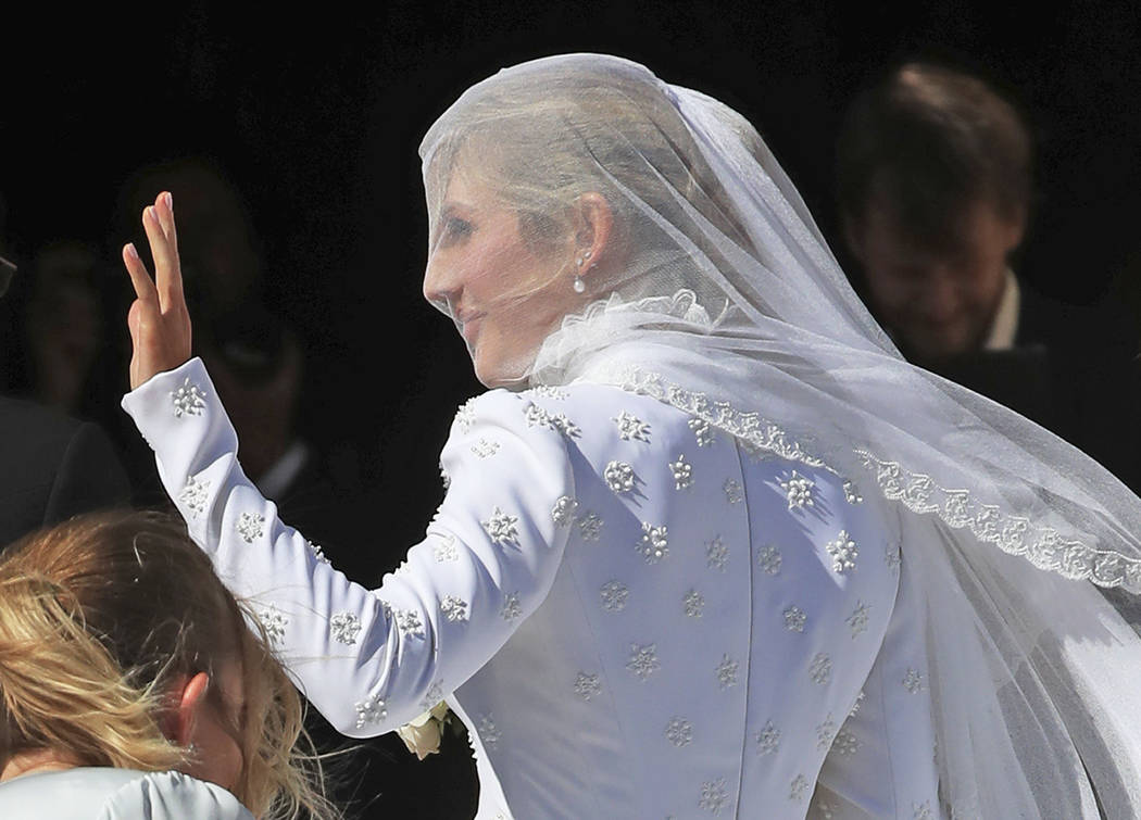 Ellie Goulding arrives at York Minster, York, England, for her wedding to Caspar Jopling, Satur ...