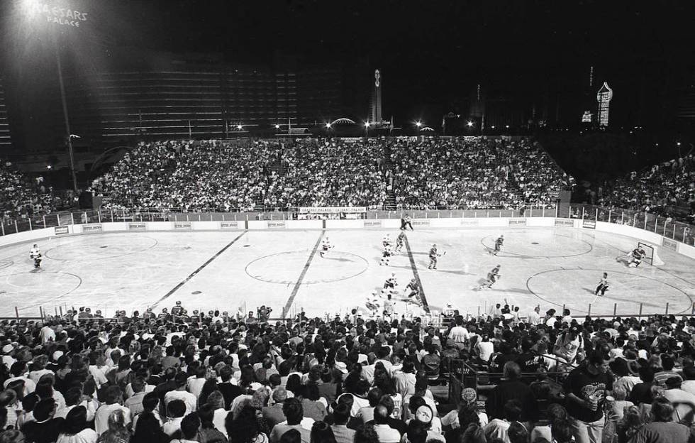 Scenes from an outdoor NHL exhibition game between the New York Rangers and the Los Angeles Kin ...