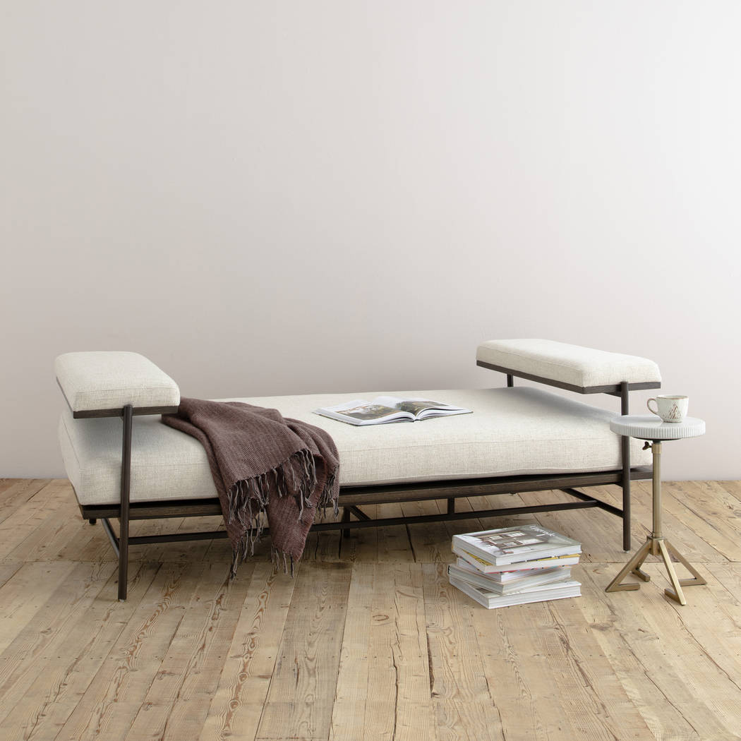 The Kennon Chaise from Four Hands is the ideal spot for sinking in or stretching out. Chaise-st ...