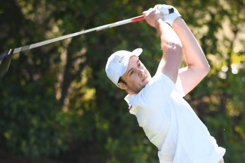 UNLV junior Jack Trent, shown in March, had eight birdies in the first round and five in the se ...