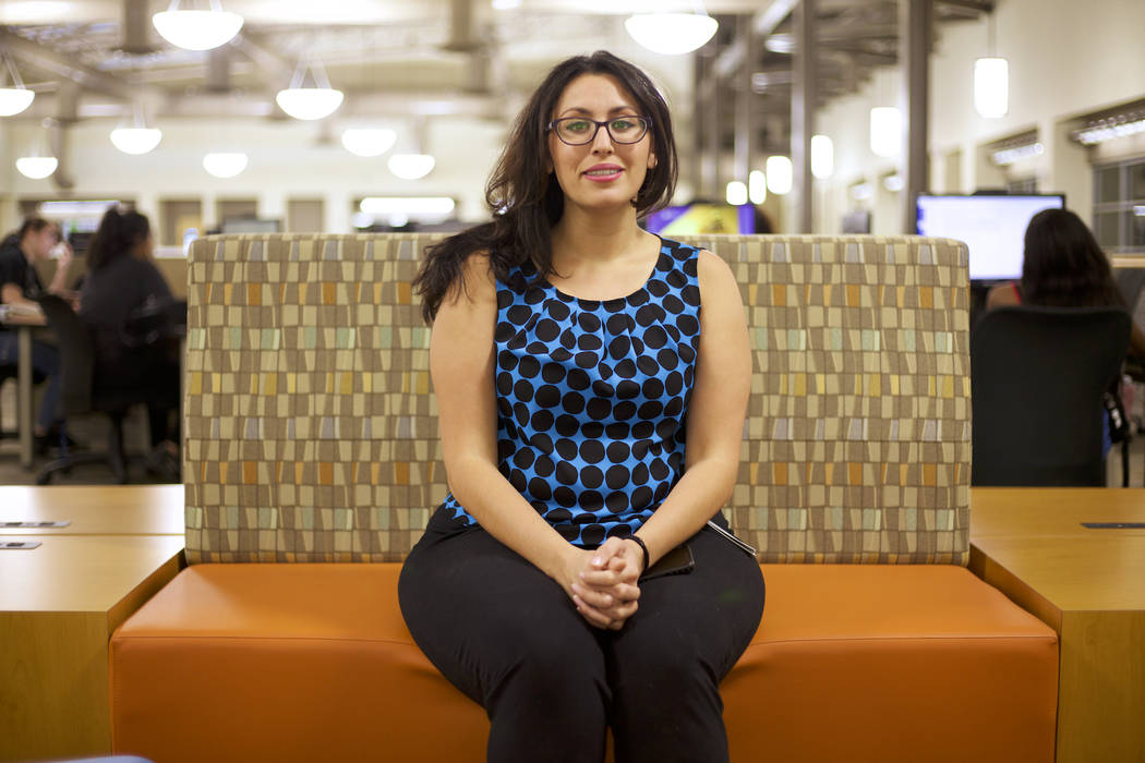 Monique Moreno at the College of Southern Nevada computer lab on Aug. 29, 2019. Moreno graduate ...